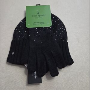 NWT - Kate Spade Women's Rhinestone Hat Gloves Set